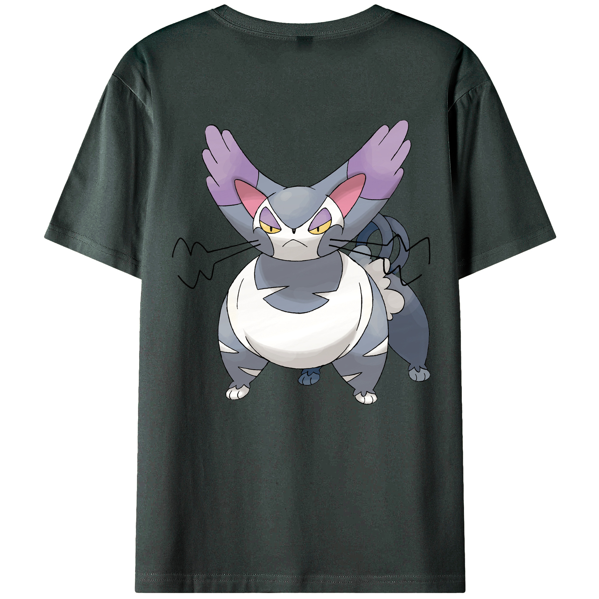 （画像用） ポケットモンスター Pokémon 綿100％ メンズ半袖Tシャツ（バックプリント） 通気性